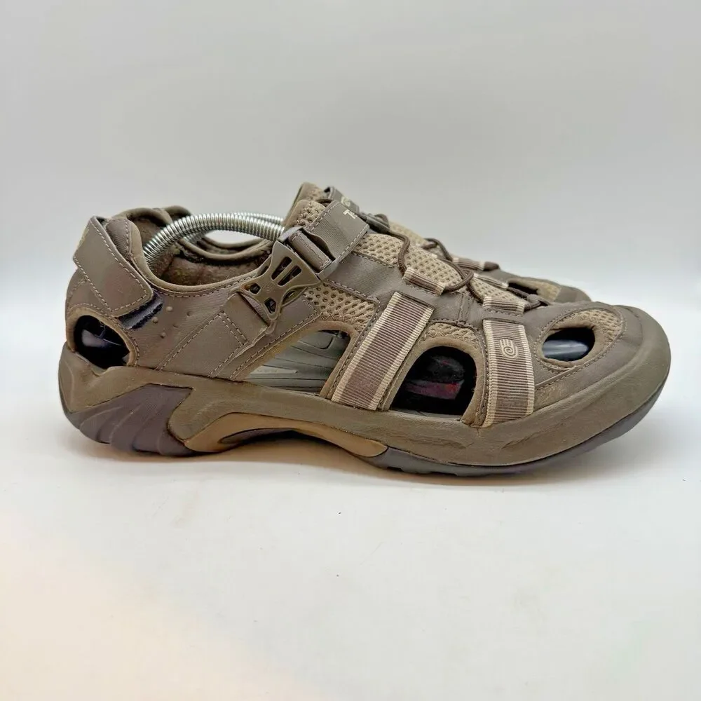 Teva 6148  Omnium 2 Sports Sandals Men's 13 Brown Hiking Beach Shoes Closed Toe